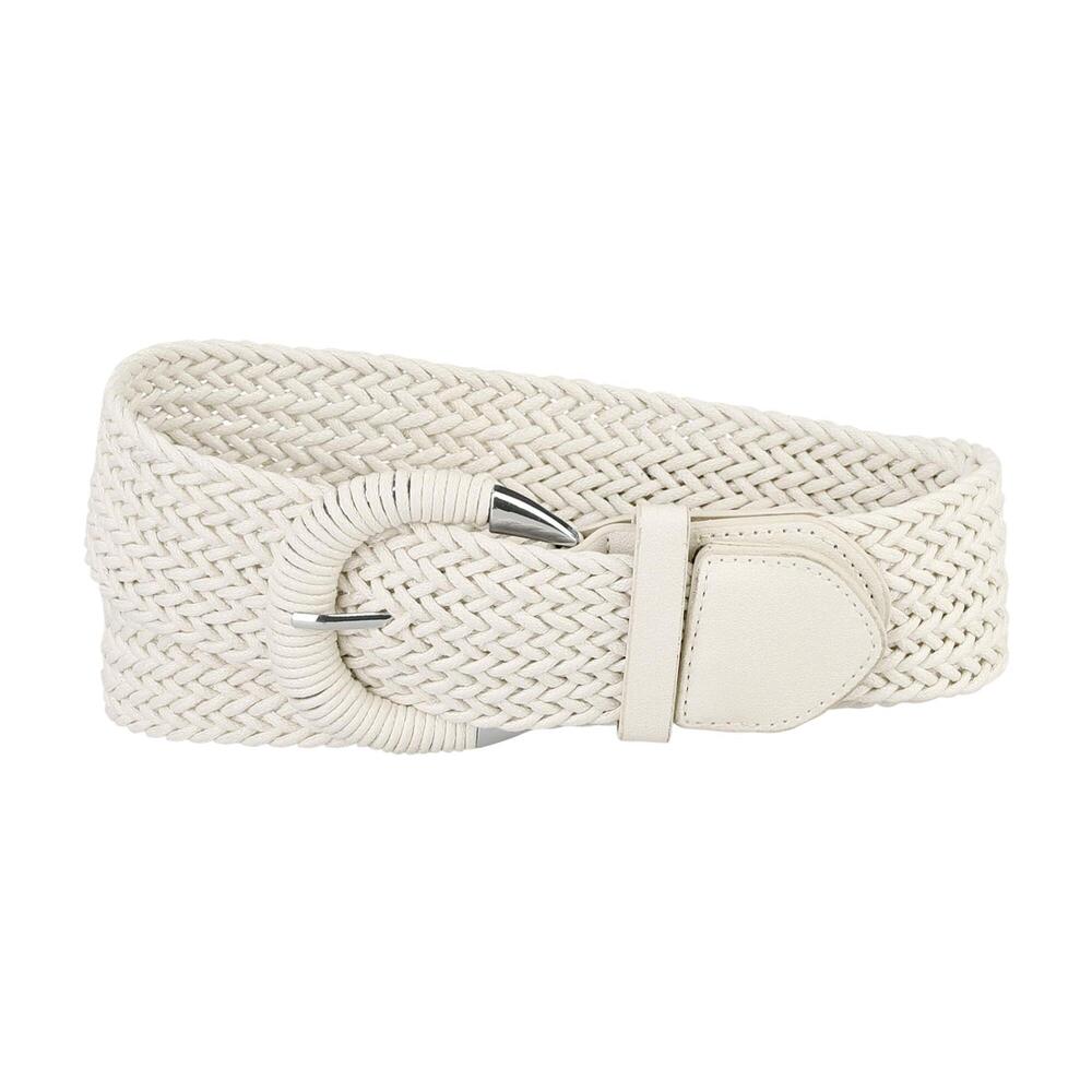 2328 Woven Plus Size Waist Belts Wide Braided For Women Dress Metal